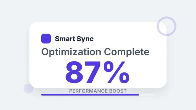 Smart Sync Optimization Process Complete with Percentage Displayed.