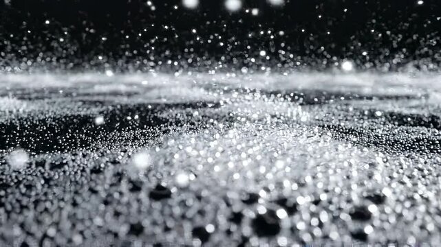 Close-up of water bubbles on surface.