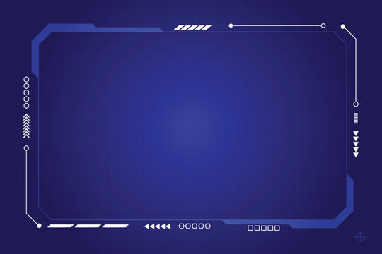 Futuristic touch screen of user interface. Modern HUD control panel. High tech screen for video game. Vector illustration. 