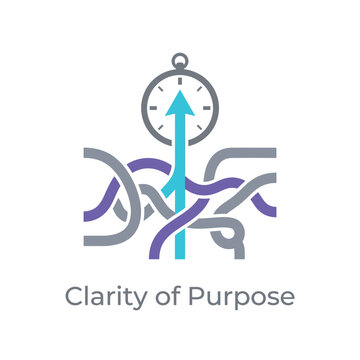 Clarity of purpose, time management compass, straight path through noise, productivity seminar, leadership coaching, focus mapping session, vector illustration