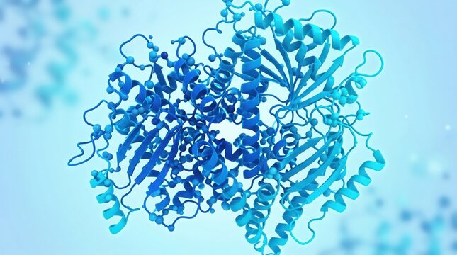 Protein structure molecular model illustration
