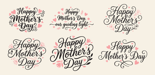 Happy Mother's Day Typography Set: A collection of elegantly crafted typography designs, celebrating the essence of motherhood with a focus on style, love, and appreciation. © Salman