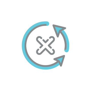 Break the loop icon, habit reset concept, modern conceptual thinking, productivity coaching session, behavior change workshop, vector illustration design