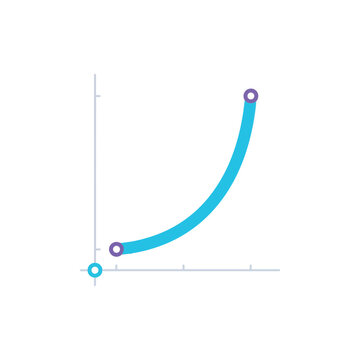 Hockey stick graph, steep acceleration curve, innovation adoption model, venture growth training, product metrics workshop, investor deck asset, vector illustration