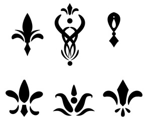 Fleur De Lis Ornate Heraldic Symbol Decorative Vector Set © Raisa