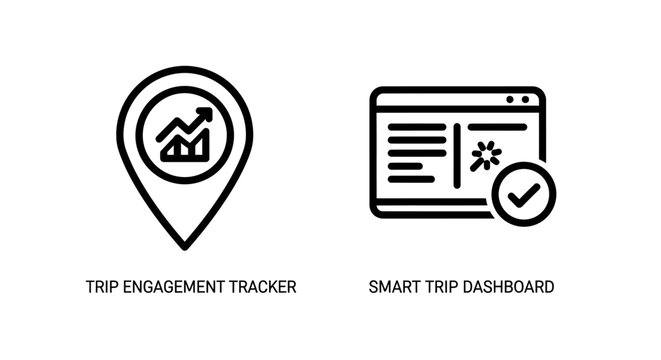 Employee engagement tracker and smart erp dashboard icons for business analytics
