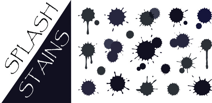 Vector set icons of splash effects on white background