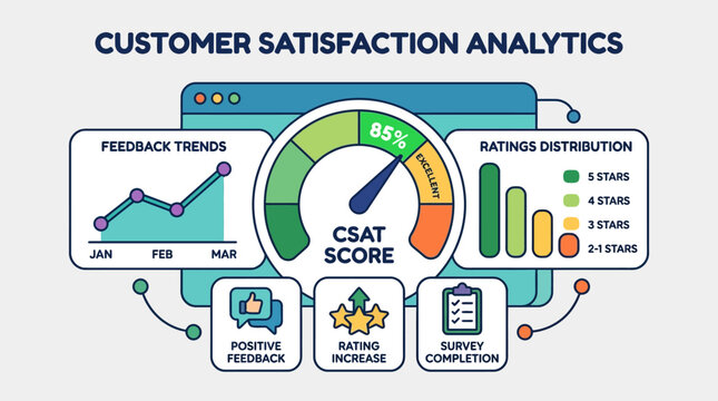 Customer Satisfaction Analytics Infographic Display.