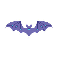Fototapeta premium Tech bat icon, circuit linked wings, halloween flyer element, spooky mascot graphic, cybersecurity awareness theme, vector illustration, digital poster design