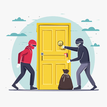 Thieves attempting to break into a house
