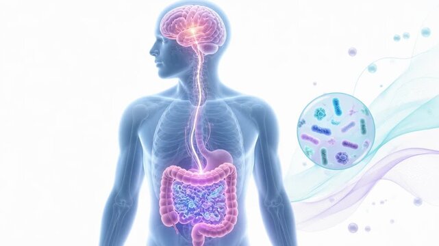 Gut Brain Axis Microbiome Depression Mental Health Concept