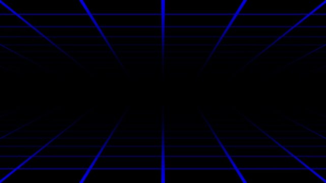 Futuristic grid floor and ceiling motion design in dark environment, Minimalist line art animation for presentation background, Composition seamless loop 4k animation.