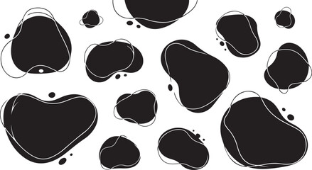 Fototapeta premium Abstract black and white liquid shapes illustration design