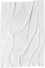 Obraz premium White Crumpled Glued Paper Texture Background for Poster Mockup Isolated
