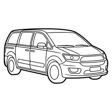 Side view illustration of gray mid-size SUV for transportation and mobility concepts