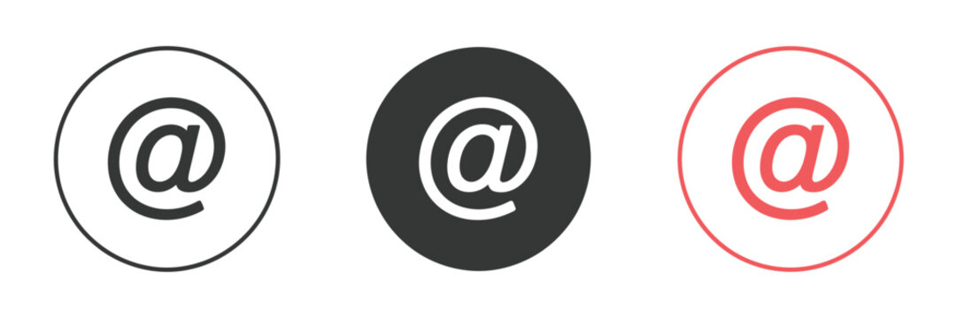 Email header vector icons set for web and mobile apps, representing messaging, inbox, and communication interfaces.