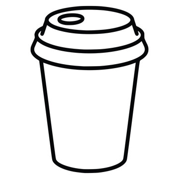 Black and white disposable coffee cup