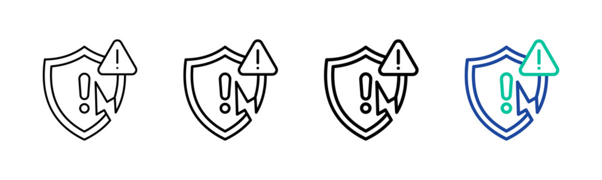 Security Breach Icon Collection Different Style Outline