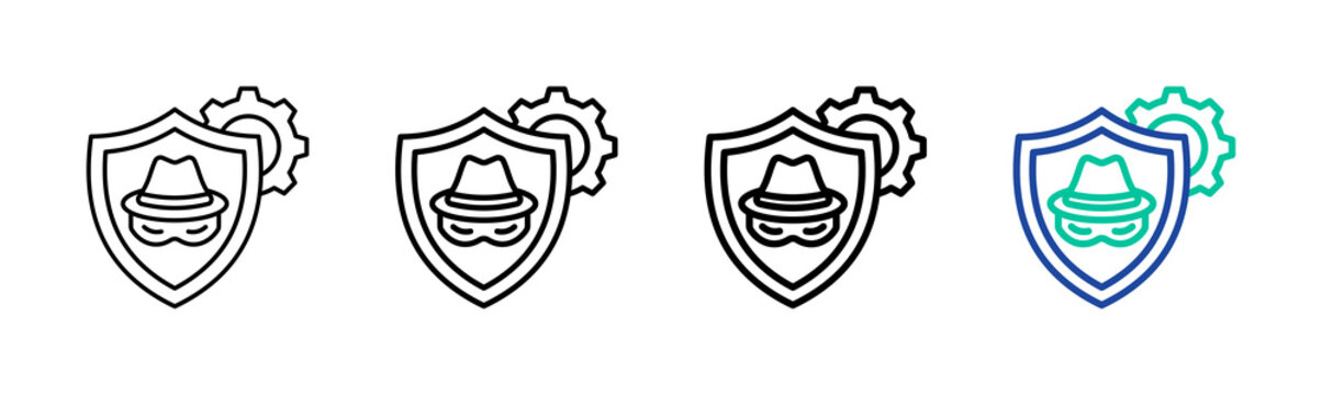 Anti Spyware Icon Collection Different Style Outline