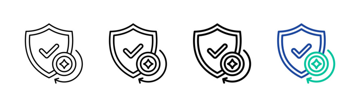 Security Token Icon Collection Different Style Outline