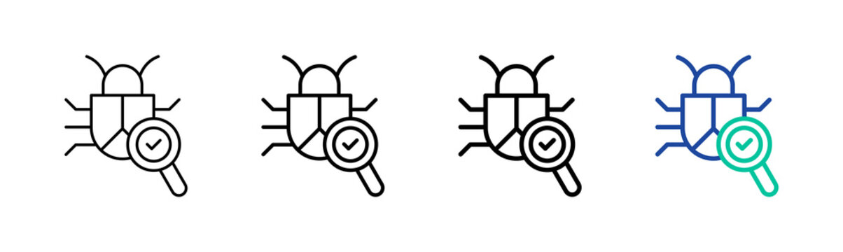 Bug Detector Icon Collection Different Style Outline
