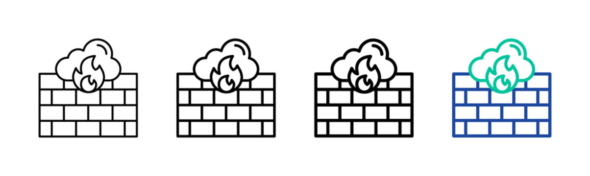 Cloud Firewall Icon Collection Different Style Outline