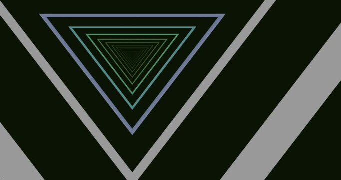 Abstract Geometric Triangle Pattern Animation with Pulsing Light Effects.
