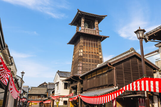 Bell of Time, a bell tower at Kawagoe city in Saitama Prefecture, Kanto, Japan