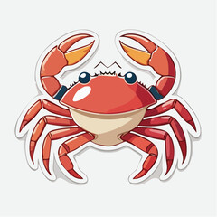 Fototapeta premium Cute Cartoon Crab Illustration