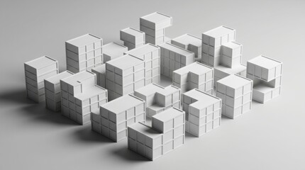 Fototapeta premium Modular Abstract Architectural Block System for Urban Planning