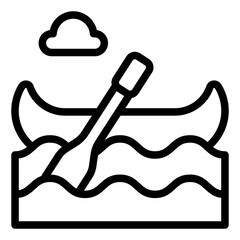 gondola outline icon. Venice gondola boat on canal water. Venice tourism and romantic ride. Italy and travel © andinur