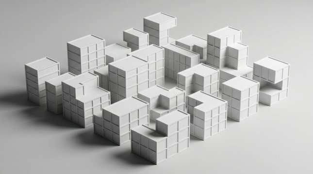 Modular Abstract Architectural Block System for Urban Planning