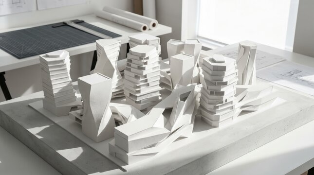 Futuristic Parametric Architectural Massing Study and Urban Composition