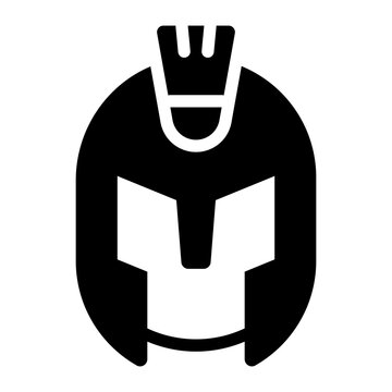 gladiator helmet glyph icon. ancient Roman helmet with crest and visor. Roman warrior and history. ancient and culture