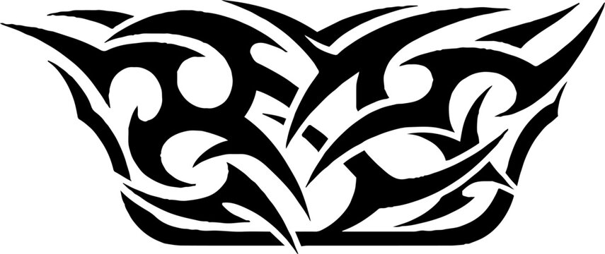Abstract Tribal Tattoo Design with Sharp Curved Lines