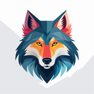 Geometric Wolf Head Illustration