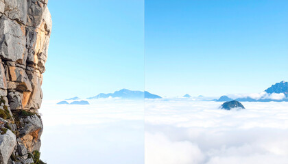 Fototapeta premium Mountain cliff above the clouds