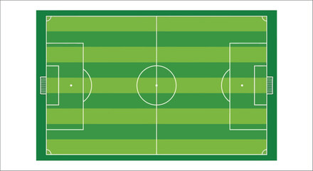 Soccer field top view illustration with green grass and white lines © vectors home