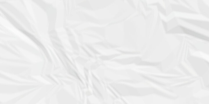 White paper wrinkled texture for background space. Rough white paper. Paper texture, recycled creased paper background.