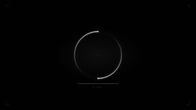 A simple, minimalist loading 10 seconds animation with a circular progress bar on a dark background, suggesting waiting or buffering
