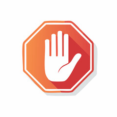 Fototapeta premium Stop Hand Sign Icon