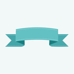 Fototapeta premium Teal Ribbon Banner with Dotted Edges
