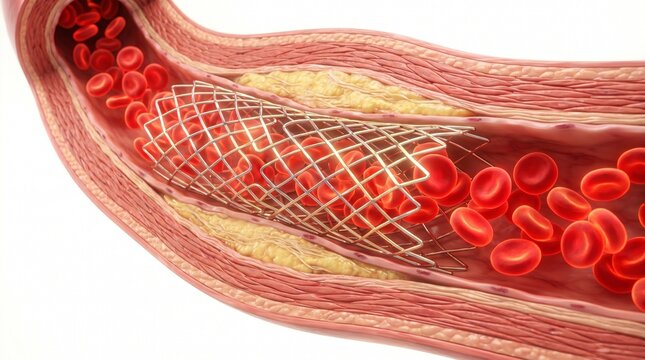 3D Visualization of Coronary Artery Stent Placement and Blood Flow