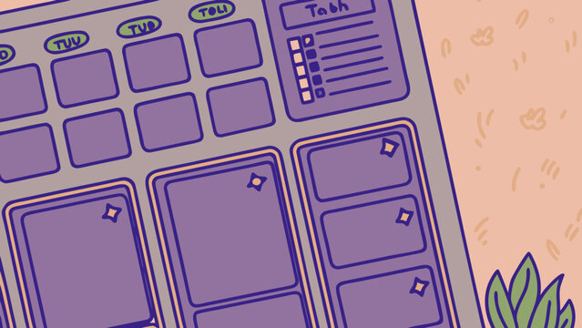 Planner template features empty task boxes and weekly schedules for organized productivity.