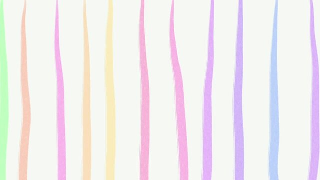 Seamless Loop Animation of Cute Pastel Vertical Wavy Lines Hand Drawn Pencil Sketch Background