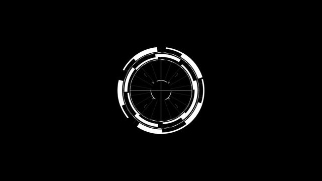 Advanced Cybernetic Vision and Surveillance Display, White HUD Crosshair, Spacecraft Targeting System Graphic