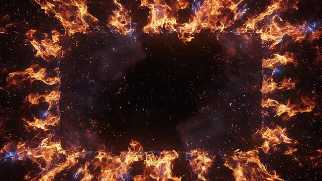 Abstract fiery flames with glowing embers and dark background for dynamic energy and power concept