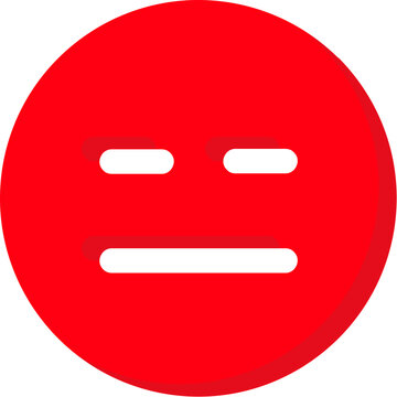 Minimalist blue expressionless emoji face icon for neutral feedback