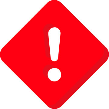 Geometric blue diamond exclamation icon for danger and alert signs