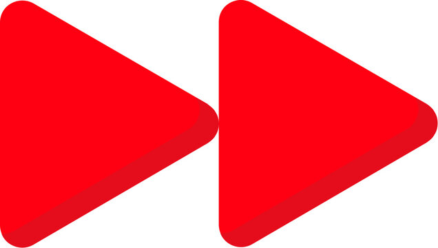 Vibrant blue gradient fast forward symbol for music and video playback